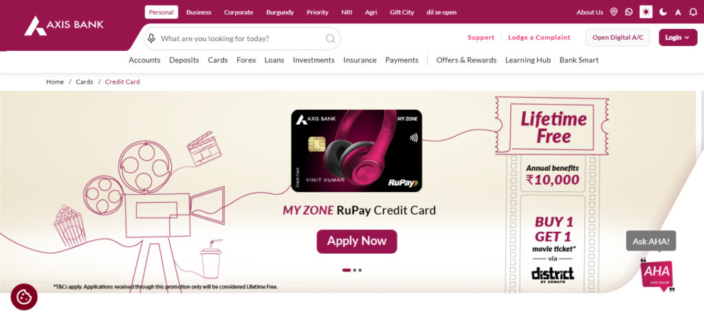 Axis Insta Easy Credit Card