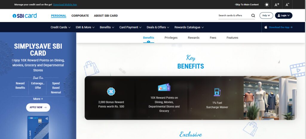11 Best Credit Card Alternatives for Easy Approval India 6 SBI SimplyCLICK/SimplySAVE Credit Card