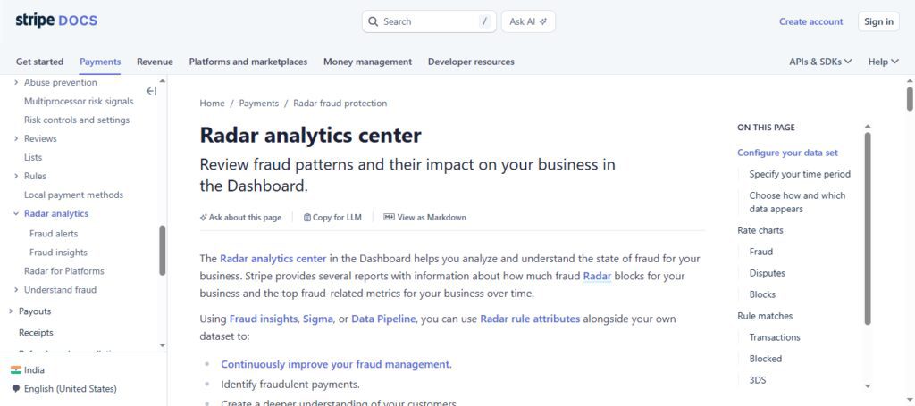 Stripe Radar + Analytics