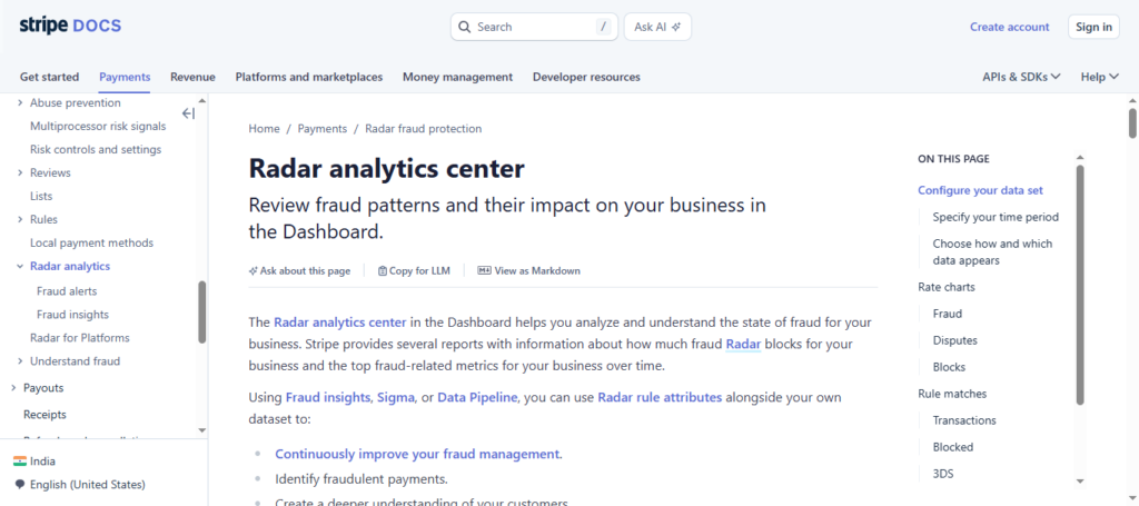 Stripe Radar + Analytics