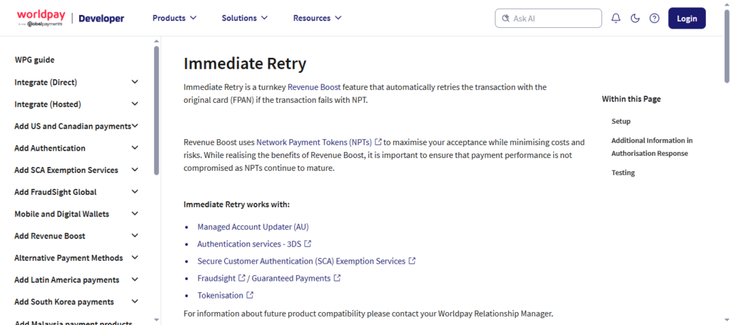 Worldpay (FIS) Smart Retry