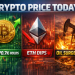 Crypto Price Today: BTC $70.7K Holds, ETH Dips, Oil Surges