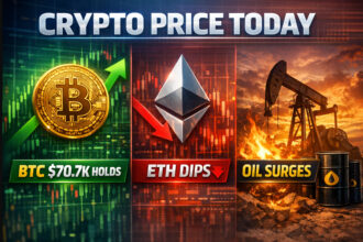 Crypto Price Today: BTC $70.7K Holds, ETH Dips, Oil Surges