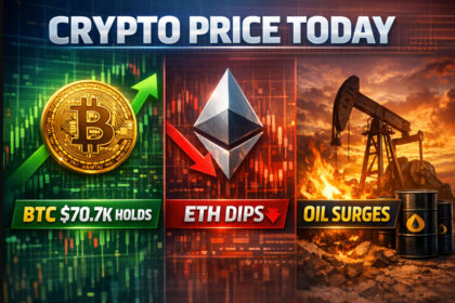 Crypto Price Today: BTC $70.7K Holds, ETH Dips, Oil Surges