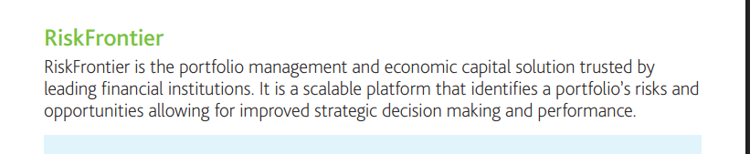RiskFrontier / Risk Analytics