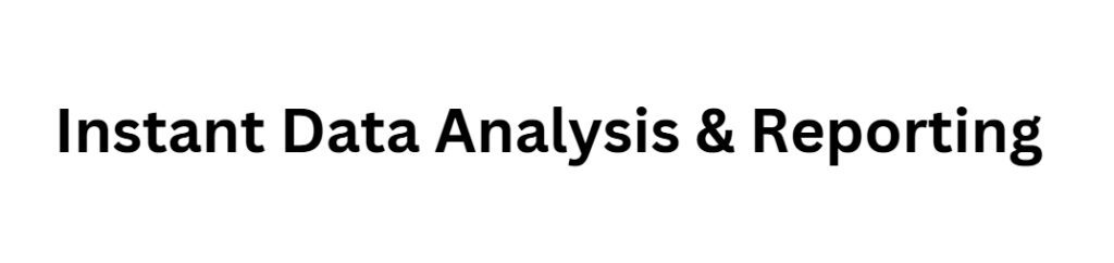 Instant Data Analysis & Reporting