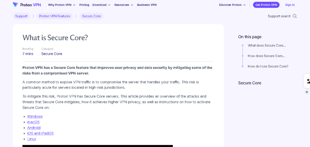 Proton VPN (Secure Core)