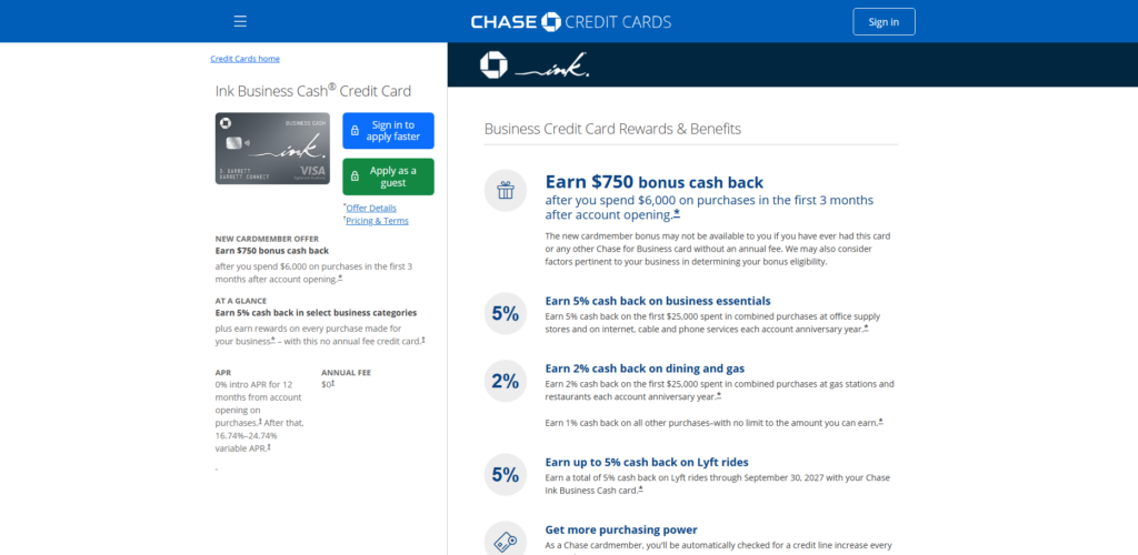 Top 10 Best Cashback Credit Cards Offered by Chase and Amex 4 Chase Ink Business Cash®