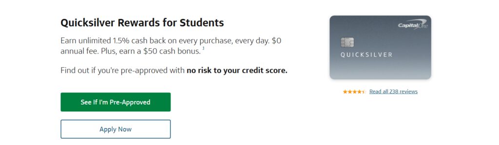 Capital One Quicksilver Student