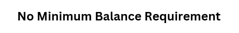 No Minimum Balance Requirement