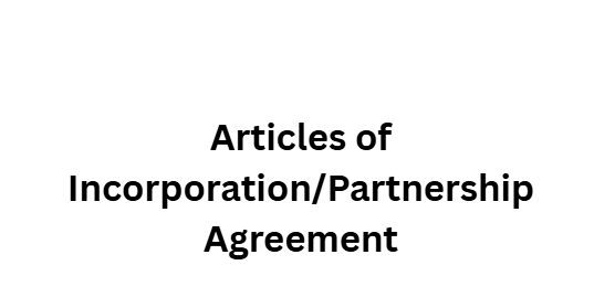 Articles of Incorporation/Partnership Agreement