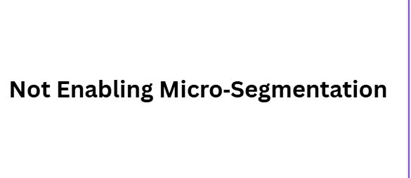 Not Enabling Micro‑Segmentation