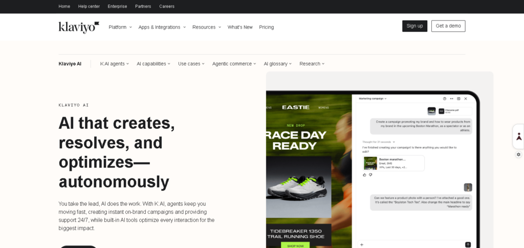 10 Best E-Commerce AI Agents to Boost Store Sales and Retargeting 3 Klaviyo AI