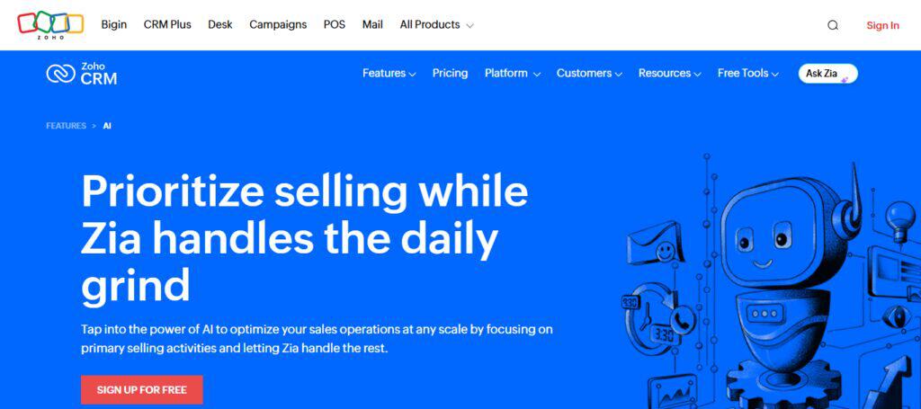 Zoho CRM (Zia AI)