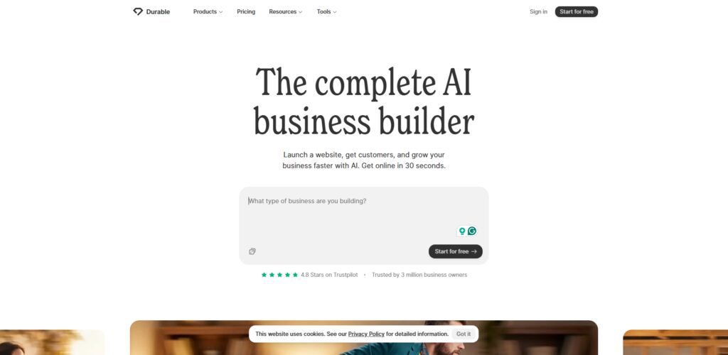 Durable AI Website Builder