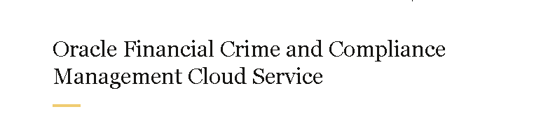 Oracle Financial Services Compliance Management