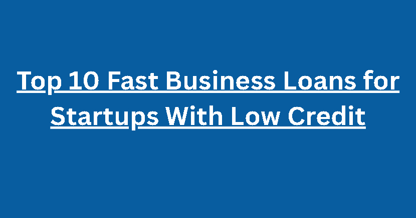 Top 10 Fast Business Loans for Startups With Low Credit