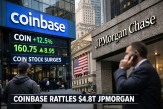 Coinbase Rattles $4.8T JPMorgan as COIN Stock Price Gains on Deeper TradFi Push