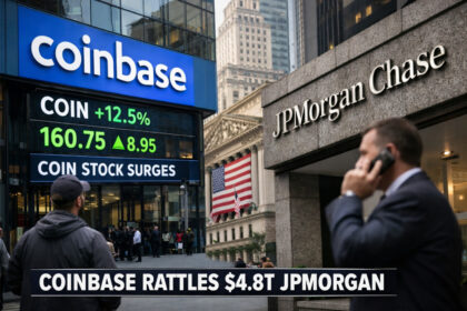 Coinbase Rattles $4.8T JPMorgan as COIN Stock Price Gains on Deeper TradFi Push