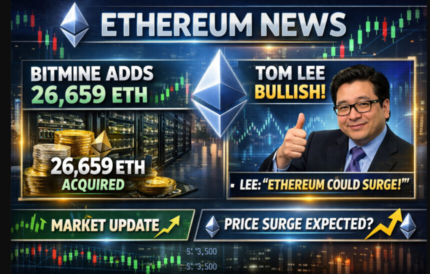 Ethereum News: Bitmine Adds 26,659 ETH, Tom Lee Bullish
