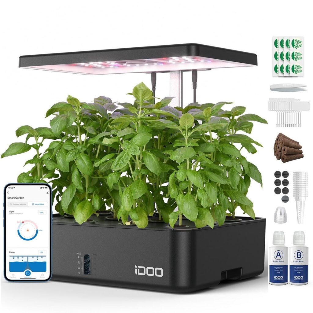 10 Best Smart Home Hydroponic Herb Gardens with UV Light 10 iDOO 12-Pod Hydroponics Kit