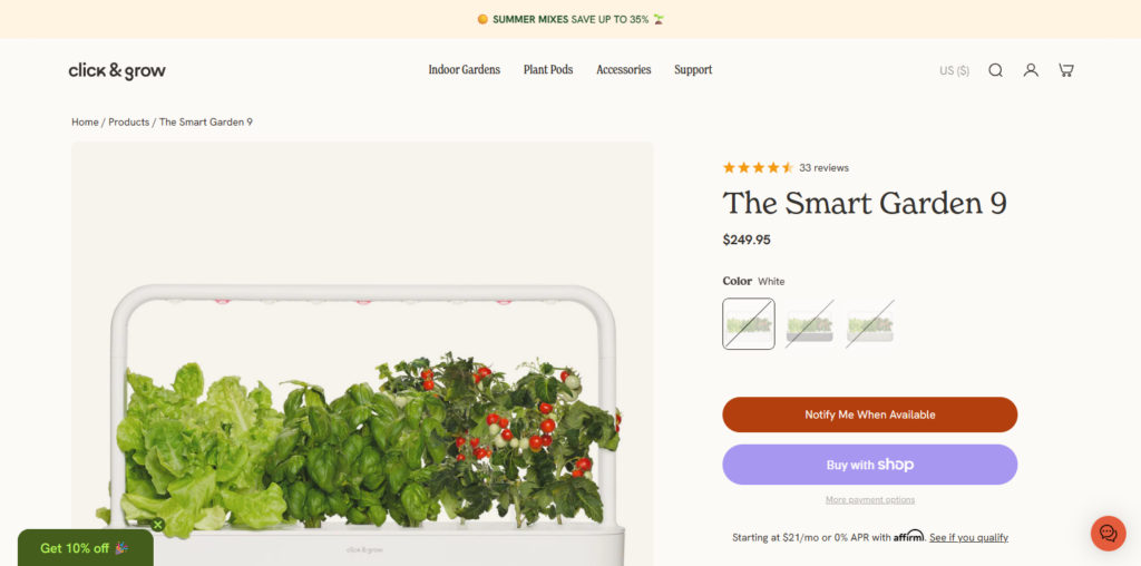 Click & Grow Smart Garden 9