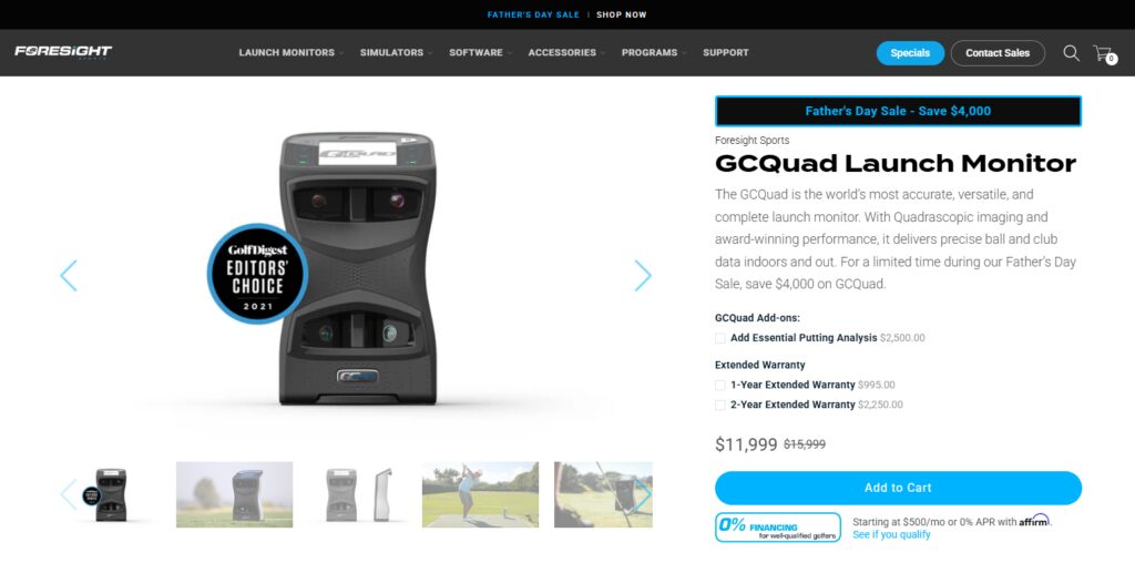 10 Best Professional Golf Simulators for Home Basement 3 Foresight GCQuad + FSX