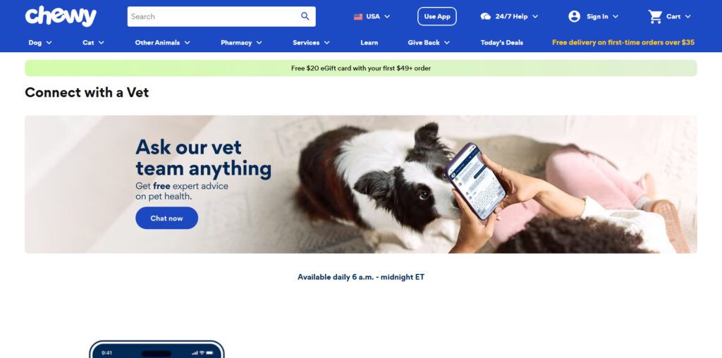 Chewy Connect with a Vet
