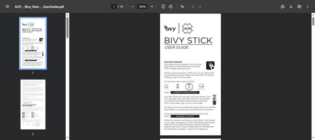 ACR Bivy Stick Blue