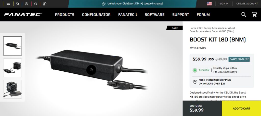 Fanatec CSL DD (Boost Kit)