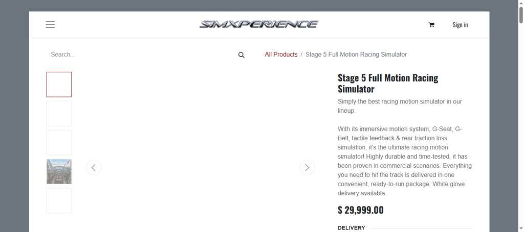 SimXperience Stage 5 Full Motion Rig