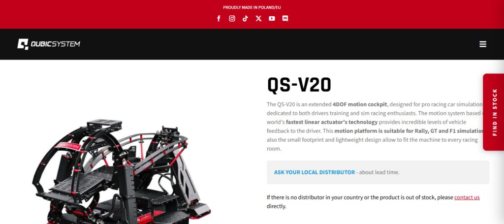 10 Best Ergonomic Motion Simulator Cockpits for Gaming 6 Qubic System QS‑V20 Motion Rig