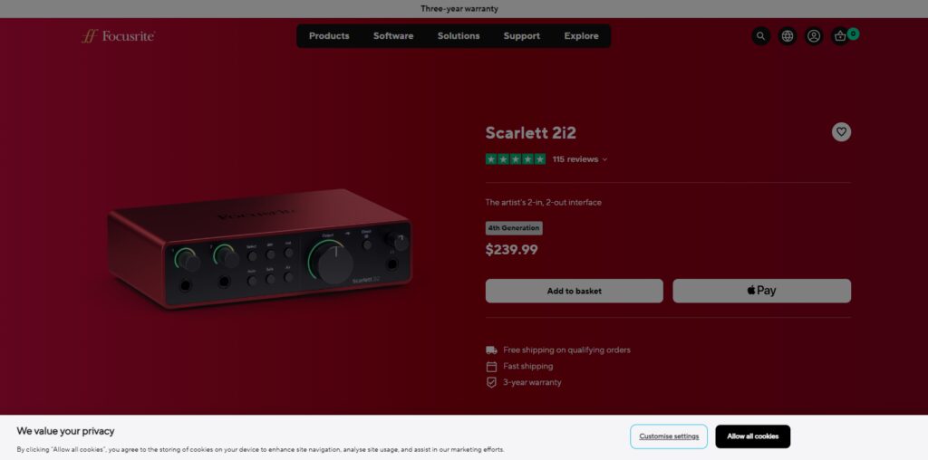 10 Best Professional XLR Microphones & Audio Interfaces 2026 7 Focusrite Scarlett 2i2 (4th Gen)