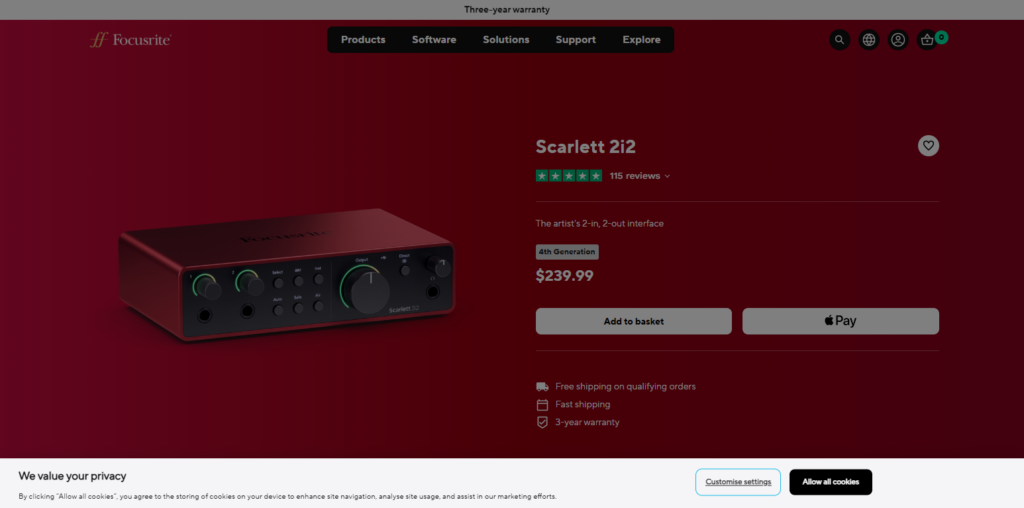 10 Best Professional XLR Microphones & Audio Interfaces 2026 7 Focusrite Scarlett 2i2 (4th Gen)