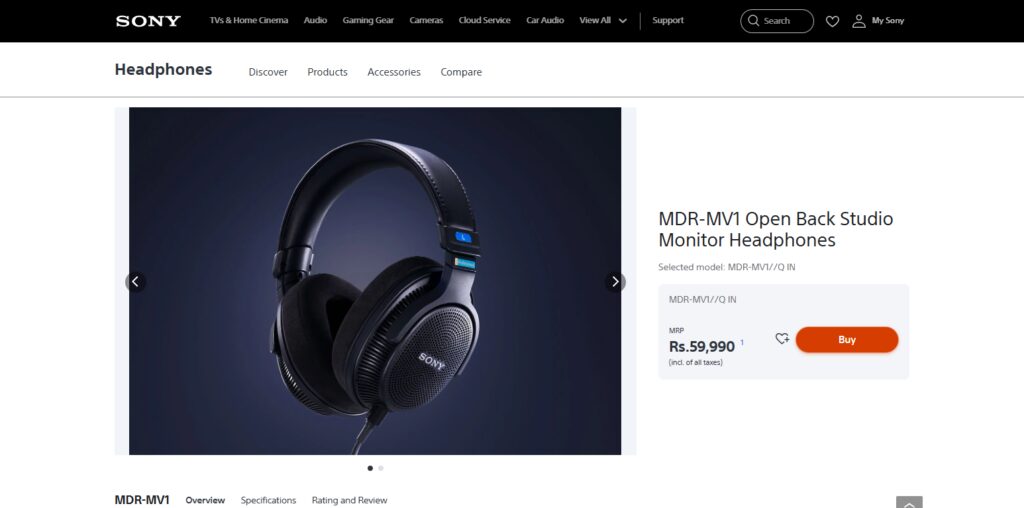 10 Best Open-Back Studio Headphone High-Fidelity Mixing Pro 10 Sony MDR-MV1