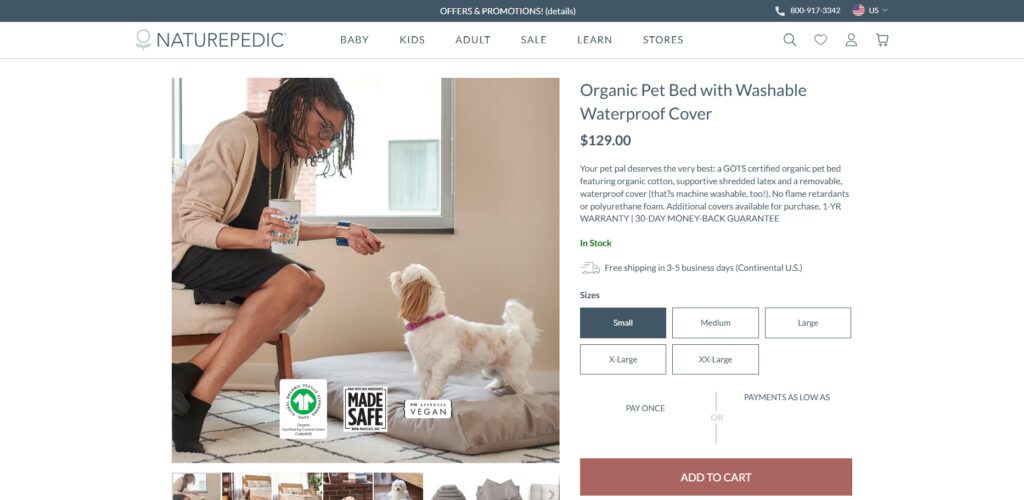Naturepedic Pet Bed