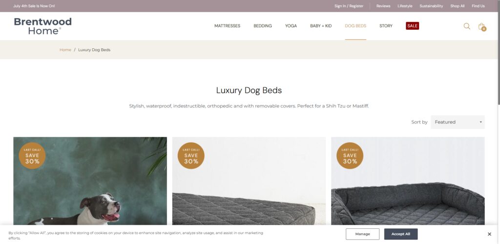 Brentwood Home Runyon Pet Bed