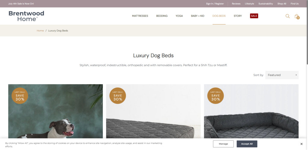 Brentwood Home Runyon Pet Bed