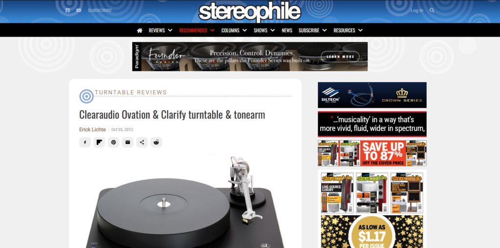 10 Best High-Fidelity Audiophile Turntables for Home Audio 9 Clearaudio Ovation