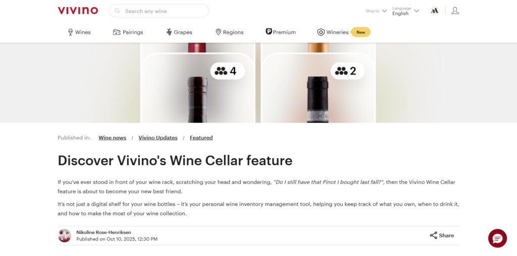 Vivino Cellar Management