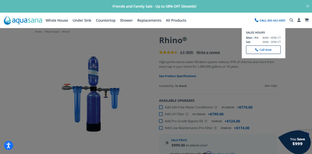 10 Best Smart Whole-House Water Filtration Systems 4 Aquasana Rhino Smart Whole House System