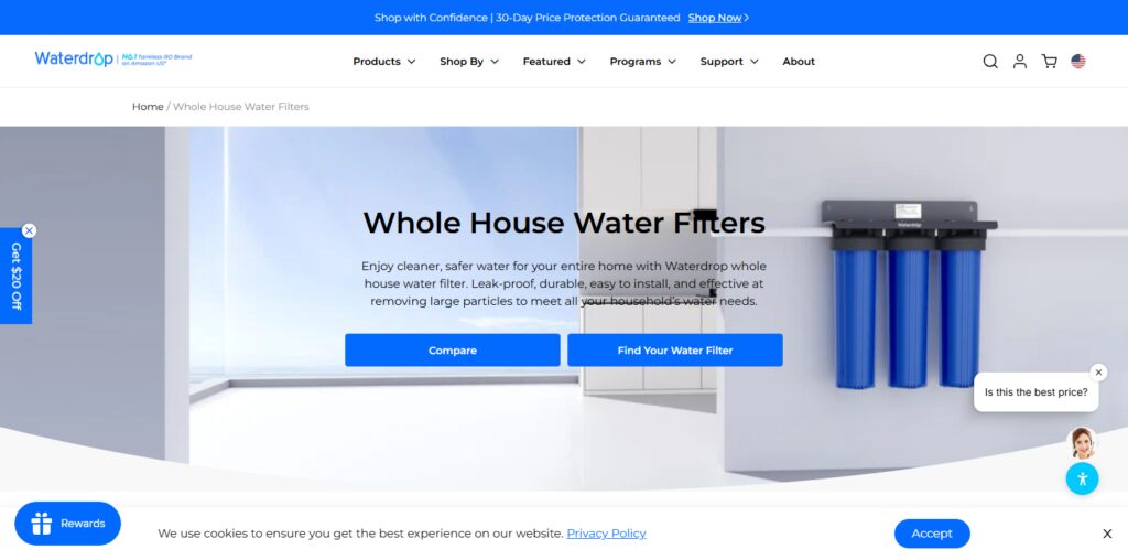 Waterdrop Whole House Smart Filtration System 