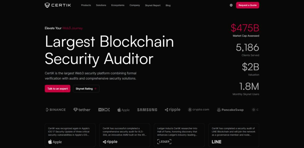 10 Best Smart Contract Auditing Platforms for High-TVL Web3 2 CertiK