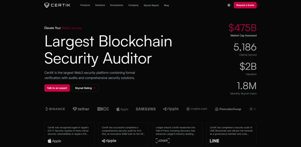 10 Best Smart Contract Auditing Platforms for High-TVL Web3 2 CertiK