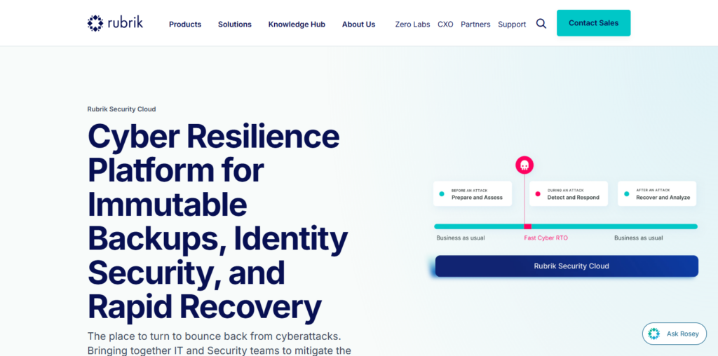 10 Best Ransomware Protection and Isolation Tools for Financial Databases 10 Rubrik Security Cloud