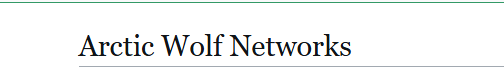 Arctic Wolf Networks