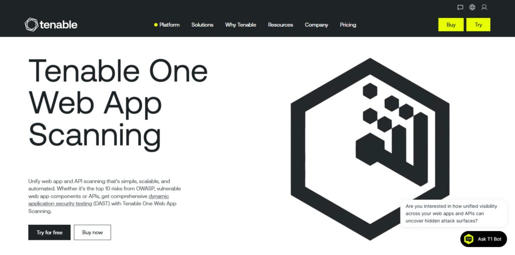 Tenable Web App Scanning