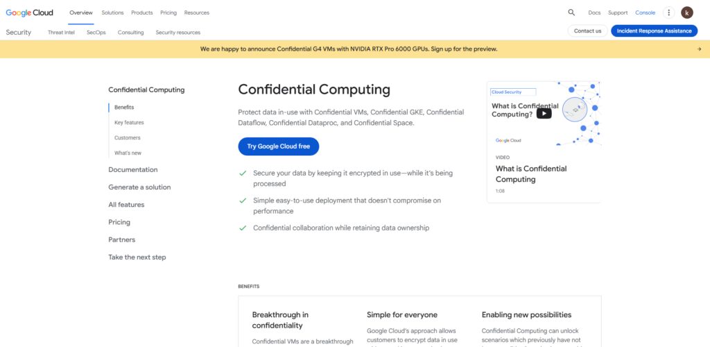 Google Cloud Confidential VMs