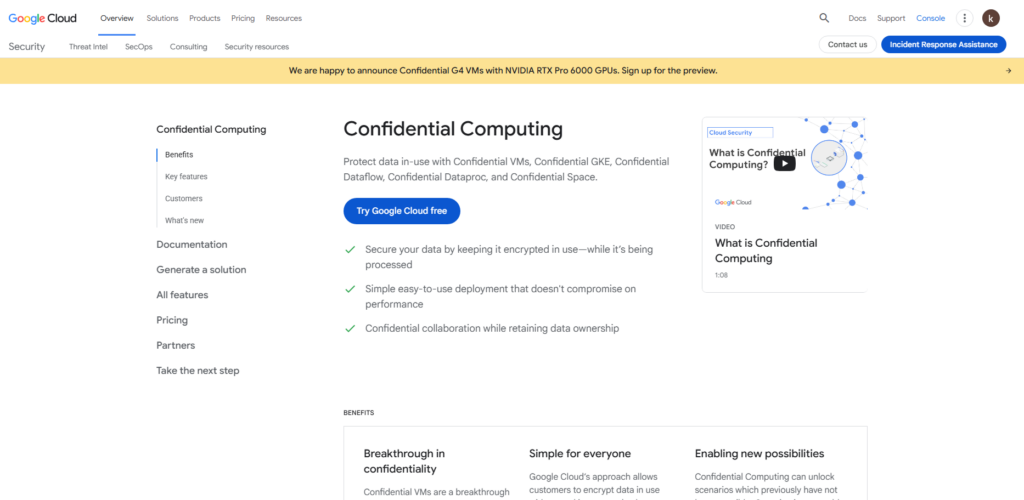 Google Cloud Confidential VMs