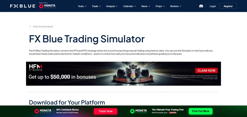 FX Blue Trading Simulator
